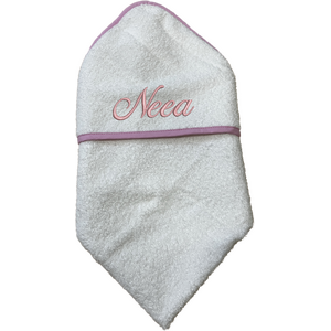 Lasten huppupyyhe nimellä, vaaleanpunainen